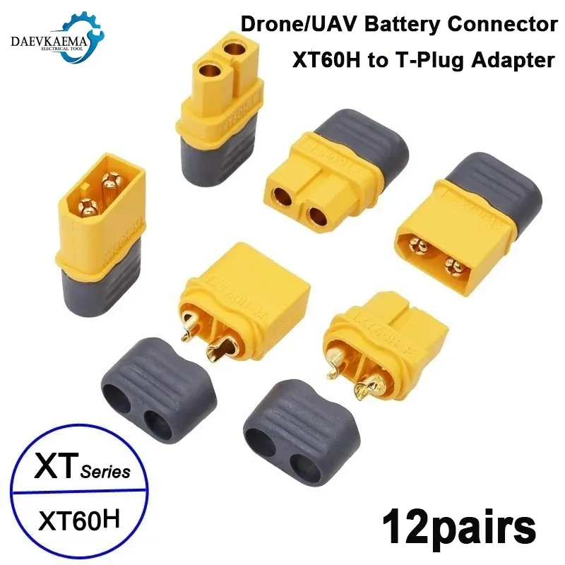 3–12 Paar XT60H (XT60-Upgrade) Steckverbinder XT60H männlich weiblich Rundsteckverbinder Stecker mit Hülle für Lithium-Batterie RC Flugzeuge Auto