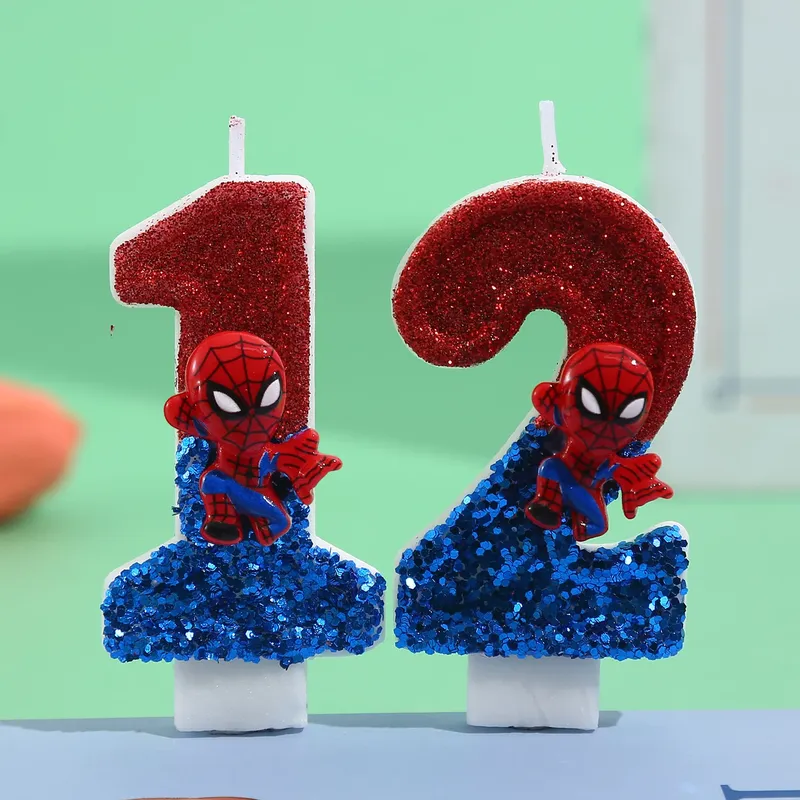 Spider-Man Digitale Kerze, handgefertigt, kreative Kuchen-Dekorationskerze