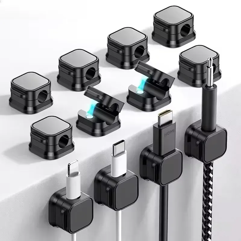 Magnetischer Kabelclip, selbstklebender Drahtkabelhalter, Organizer unter dem Schreibtisch, Management für die Aufbewahrungslösung des Kabelhalters im Home Office