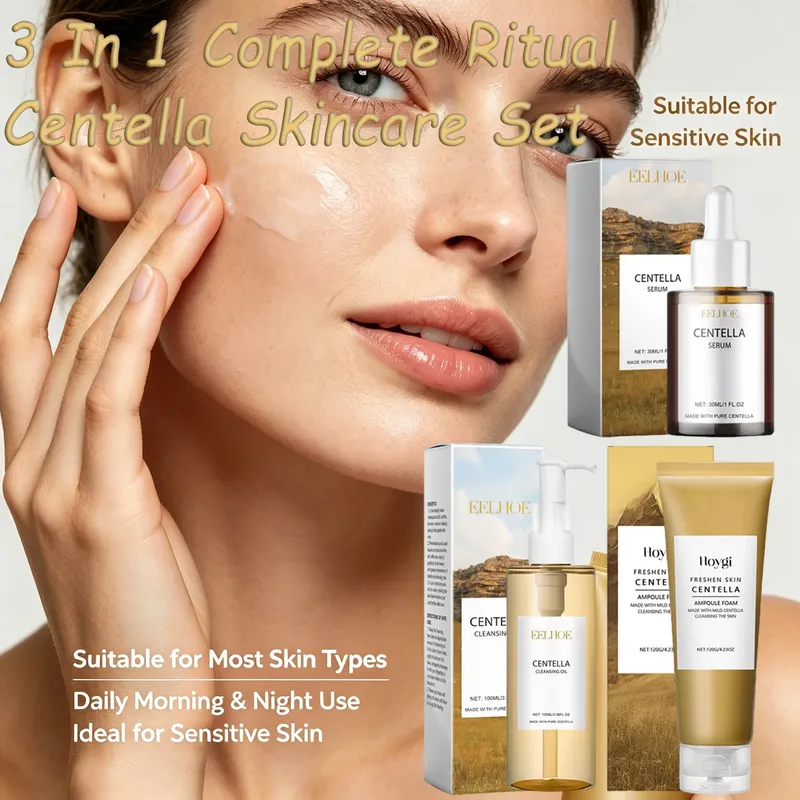 Centella Hautpflege-Set Reinigungsöl Gesichtsreiniger Serum Barriere-Reparatur Beruhigende Feuchtigkeitspflege Gesichtspflege-Kit für alle Hauttypen Koreanisch