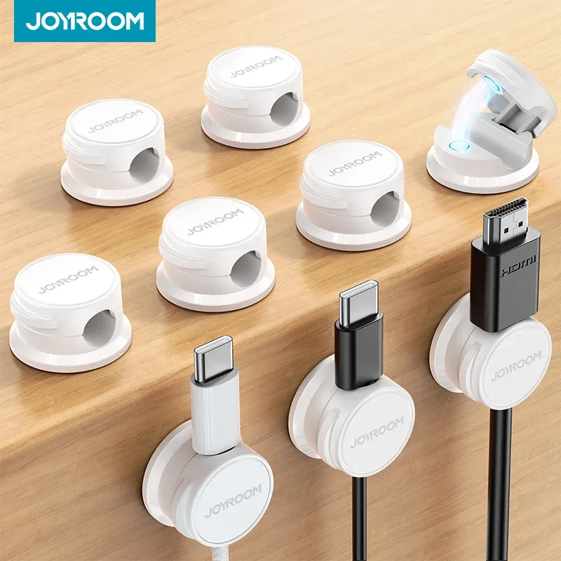 Joyroom 9-teiliges Kabelmanagement-Set Magnetische Kabelclips Selbstklebende Kabelhalter Kabelorganizer für Untertisch-Kabelmanagement Großer Rabatt