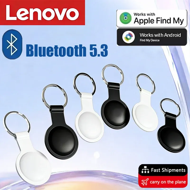 Lenovo Mini GPS-Tracker für Find My App Android-System Air Tag Smart Bluetooth 5.3 Kinder-Schlüsselfinder Taschen-Diebstahlschutz Haustier-Ortungsgerät