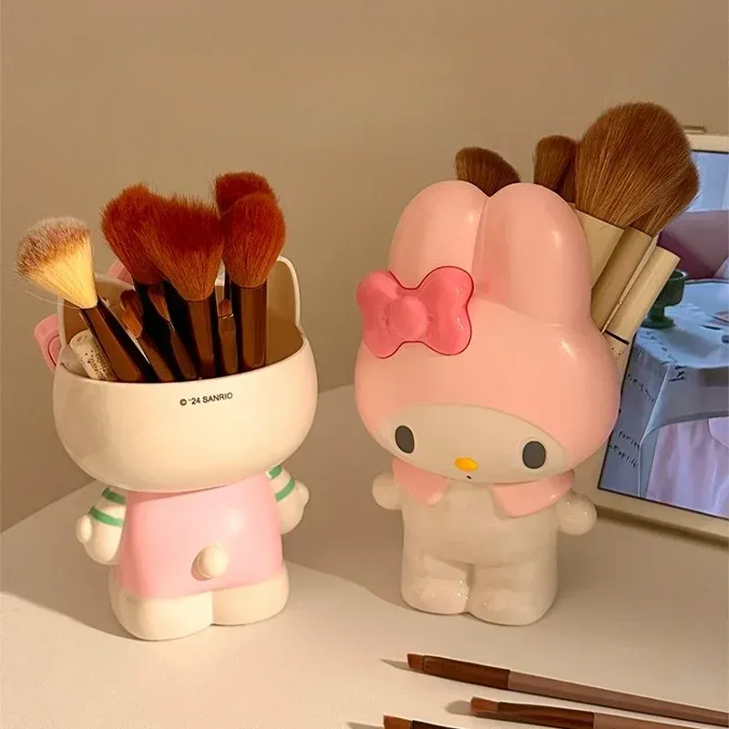 Hello Kitty Kuromi Stifthalter, niedlicher My Melody Make-up-Pinselhalter, Aufbewahrungsbox für Schlafzimmer, Schreibtisch, Eingangsbereich, Geschenke