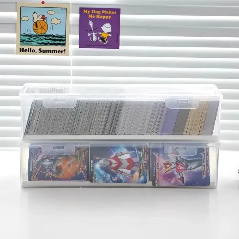 Transparente Aufbewahrungsbox aus Kunststoff, geeignet für 550+ Spielkarten, zur Aufbewahrung von PTCG/MTG-Karten
