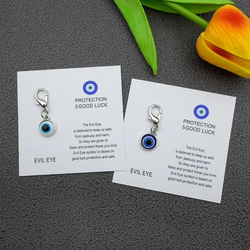 1 Stück Türkischer Blauer Schmuckstein Glücksbringer Schlüsselanhänger für Frauen Dekorativer Schlüsselring für Rucksäcke Accessoire Geschenk