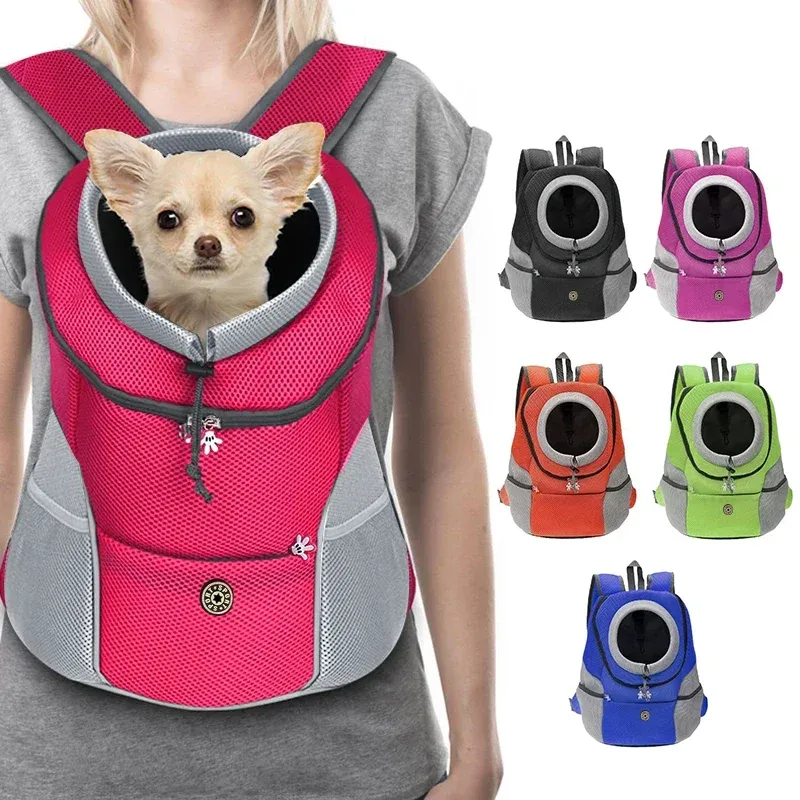 Neuer Hunde-Haustier-Rucksack, Reisetasche, Vorderrucksack, atmungsaktiv, verstellbar, mit reflektierenden Sicherheitsstreifen für Wandern, Outdoor, Katzen