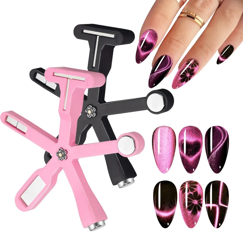 LULAA 6in1 Nail Art Magnet Cat Eye Magnetisches Nail Art Tool für Cat Eye Gel Nagellack, geeignet für Nageldesigns und Nagelstudios