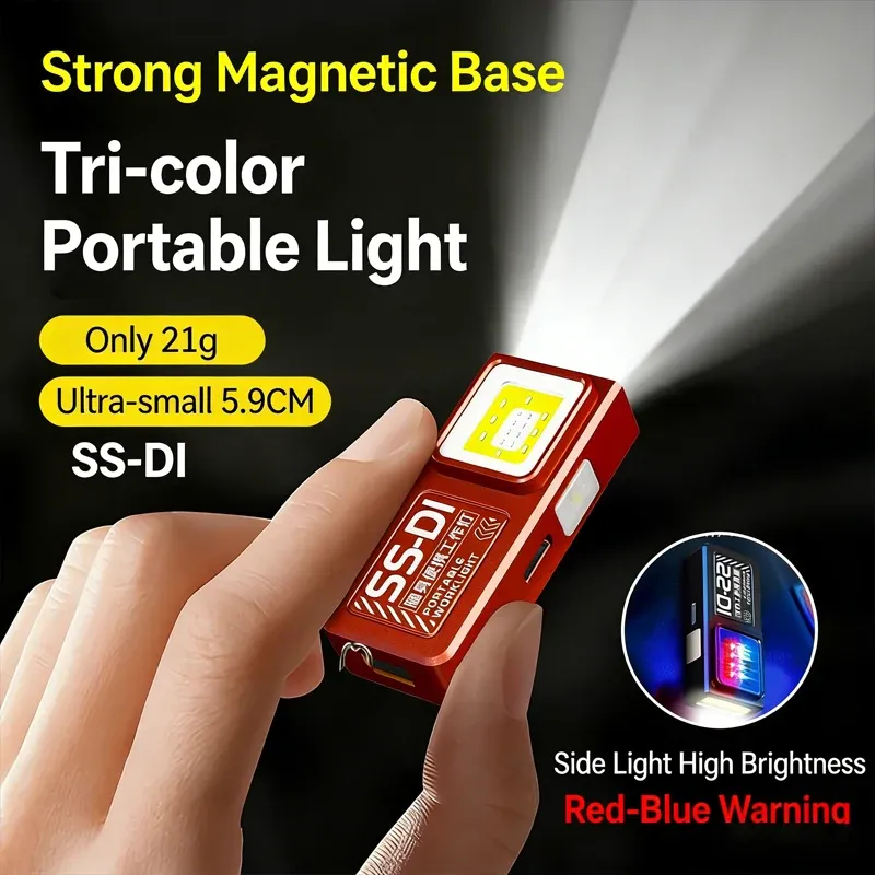 Mini COB LED Taschenlampe USB C wiederaufladbare leistungsstarke Arbeitsleuchte mit Clip Magnet wasserdicht EDC Camping Walking Taschenlampe