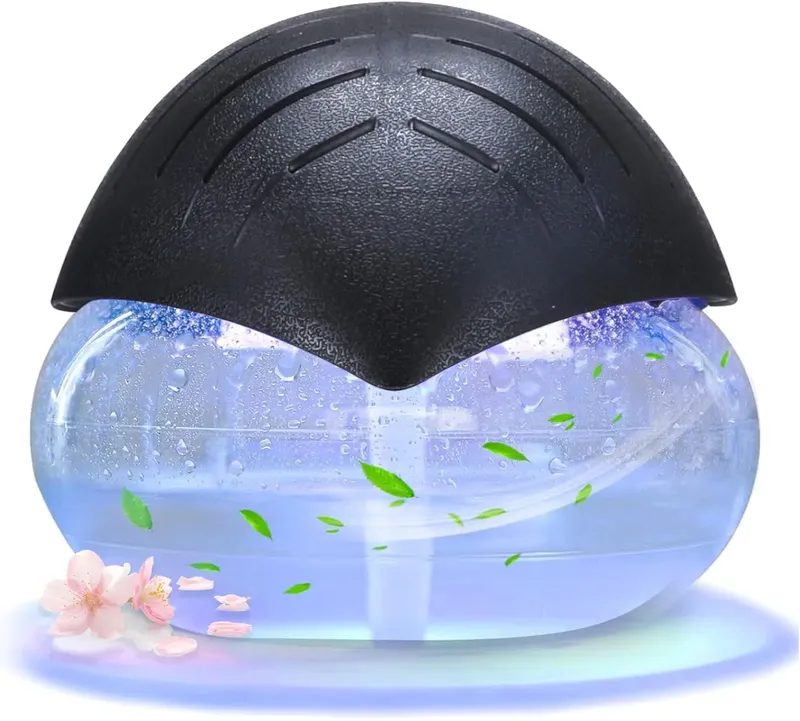 Wasserbasierter Luftreiniger, Wasserfilter-Luftreiniger für Zuhause und Büro – Aromadiffusor für ätherische Öle mit 7-LED-Farbnachtlicht –