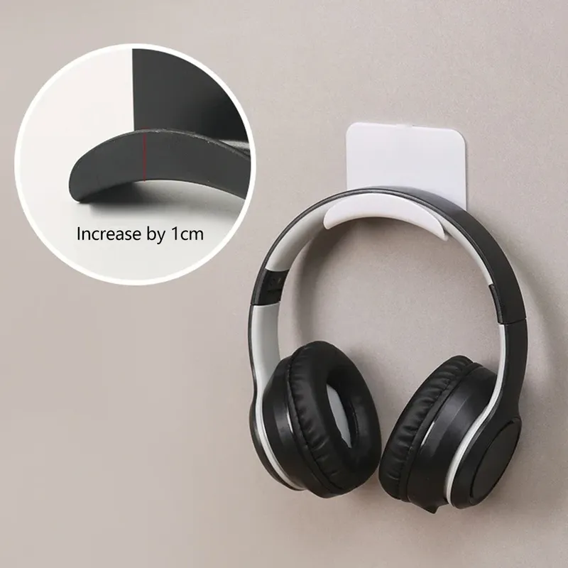 1-10PCS Wand Halterung Kopfhörer Ständer Adhensive Kunststoff Unter Schreibtisch Headset Rack Halter Unterstützung Für Gaming Kopfhörer Halterung