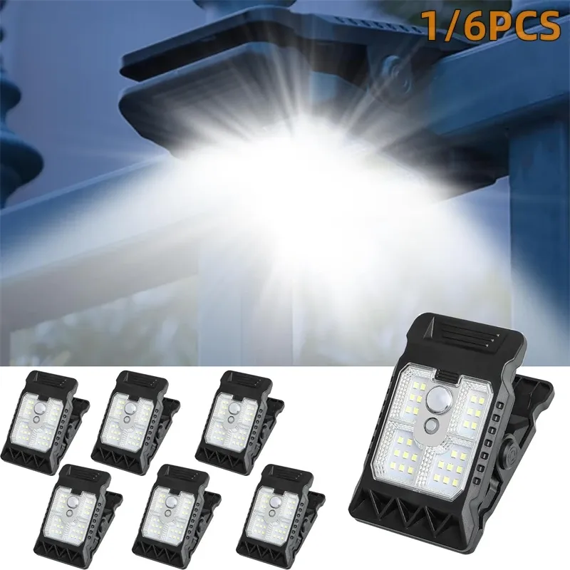 Clip-on-Solarleuchten für den Außenbereich, wasserdichte LEDs, Bewegungsmelder-Leuchten, 3 Modi, 3 Montagemöglichkeiten, Solar-Sicherheitsbeleuchtung für Zaun