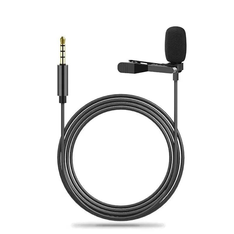 Tragbares 1,5 m Lavalier-Mini-Mikrofon, Kondensator-Clip-on-Ansteckmikrofon, kabelgebunden, USB/3,5 mm/Typ-C/Mikrofon für Mobiltelefon, Computer, PC