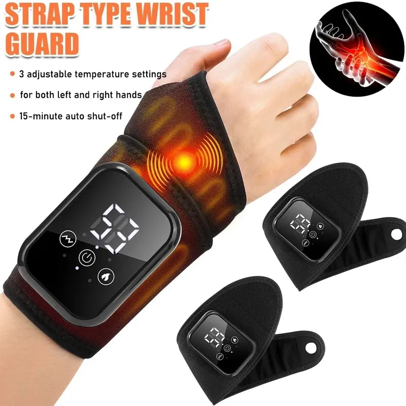 Elektrische Heizung Handgelenk Massagegerät Handgelenk Brace Protector Wrap Vibration Massage Lindert Sehnenscheidenentzündung Karpaltunnel Müdigkeit Linderung