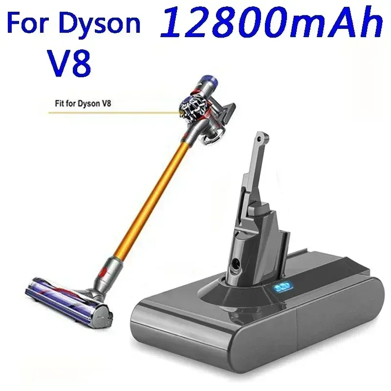 Für Dyson V8 12800mAh 21,6V Akku Werkzeugakku V8-Serie, V8 Fluffy Li-Ionen SV10 Staubsauger Wiederaufladbarer AKKU L70