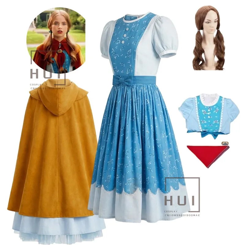 Blaues Lolita-Kleid mit Umhang, Holly Wheeler Cosplay-Kostüm, Fantasy-Kleid mit Schal-Set, TV Stranger Rollenspiel-Kleidung für Halloween