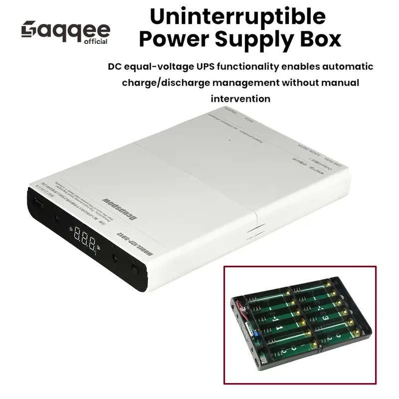 DC 5V9V12V USV-Ausgang Unterbrechungsfreie Stromversorgung 12x18650 Powerbank-Gehäuse für Handy-Stromspeicher Optisches Modem Router