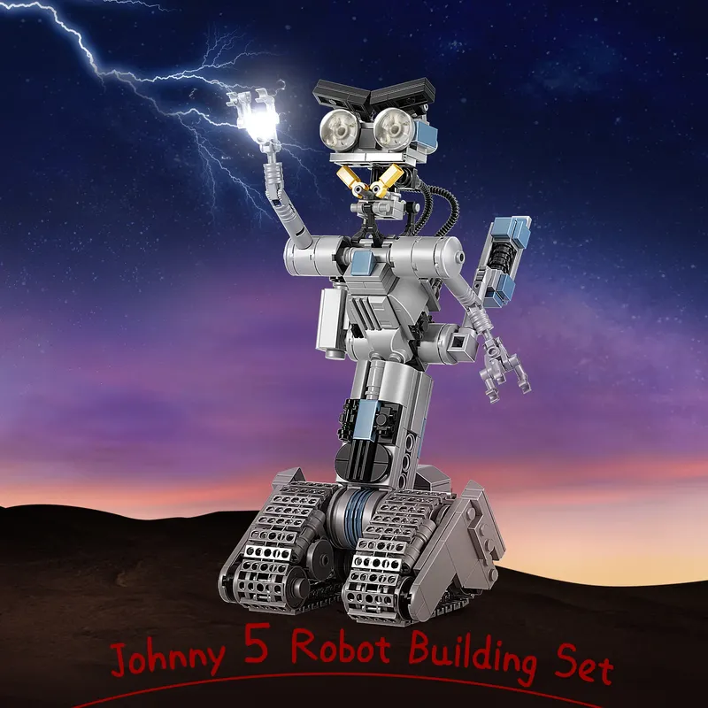 386PCS Upgrade Johnny 5 Roboter Baustein Kit Film Kurzschaltungen Militär Emotionale Mecha Modell Ziegel Geschenk für Kind Erwachsene