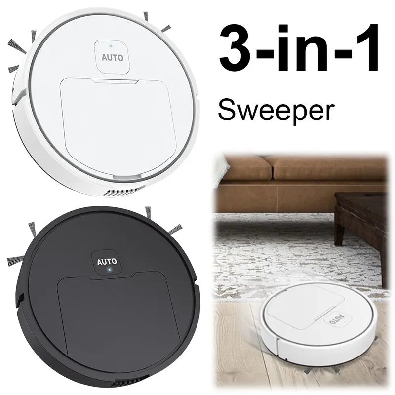 3-in-1-Roboter-Staubsauger, über USB wiederaufladbar, intelligente Navigation, um Gegenstände zu vermeiden, automatische Reinigung, Kehrmaschine, Kehrroboter