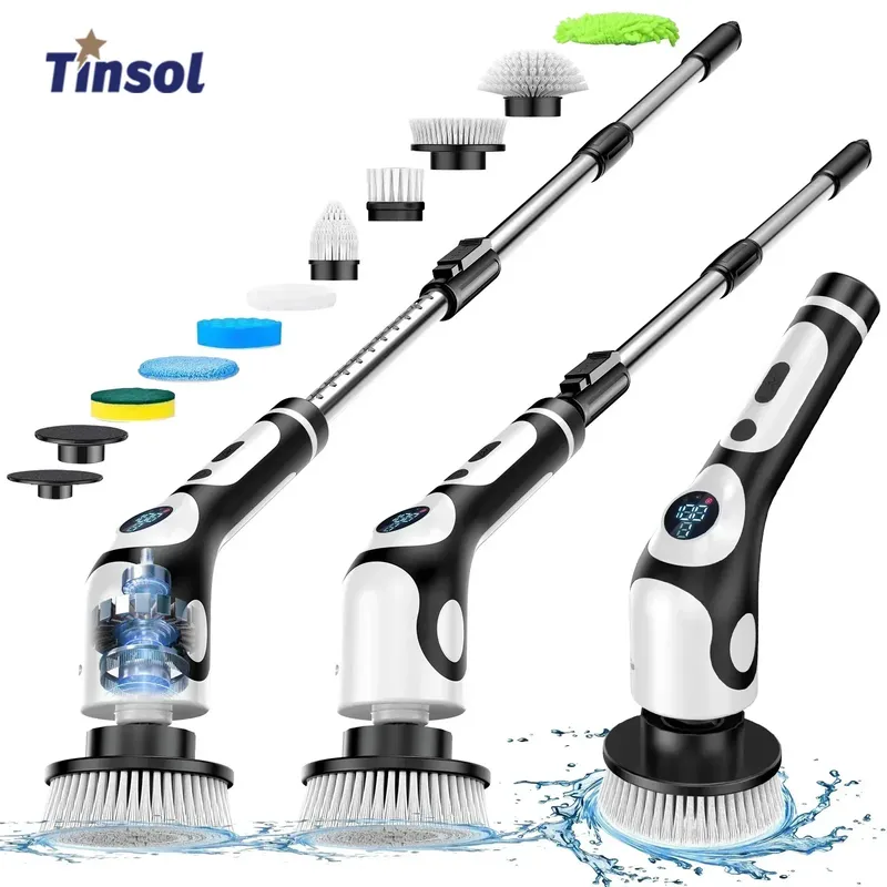 TINSOL 11-in-1 Multifunktionale Elektrische Reinigungsbürste Sprachgesteuerte Aufladbare Intelligente Rotationsbürste Küchenreinigungsbürste