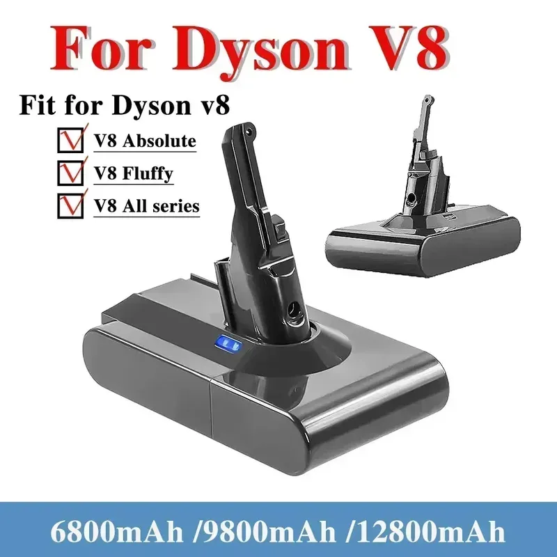Neuer 21,6V 12800mAh Ersatzakku fĂŒr Dyson V8 Absolute Kabelloser Staubsauger Handstaubsauger Dyson V8 Akku