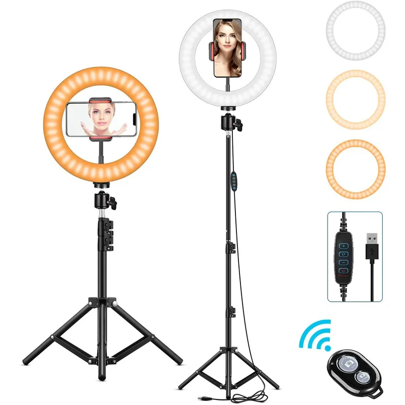 LED Fotografie Füllen Beleuchtung mit Stativ Kamera Foto Studio Kreis Led Selfie Ring Licht Telefon Lampe Video Youtube