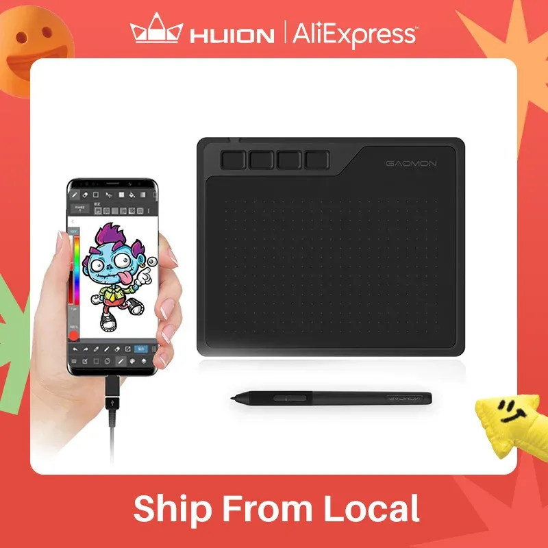 GAOMON S620 6,5 x 4 Zoll digitales Stifttablett zum Zeichnen, Design, Android-Telefon, Windows, Mac OS-System, kompatibles Grafiktablett