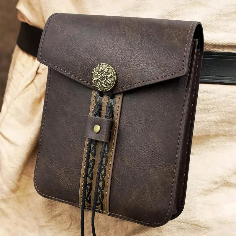 Mittelalterliche Outdoor-Tasche im nordischen Wikinger-Stil, Retro-Cosplay-Zubehör, ideal für die tägliche Aufbewahrung