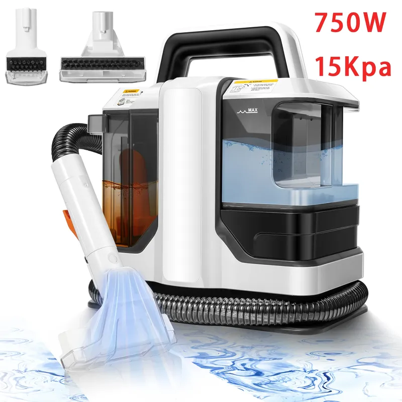 750W 15KPa Handstaubsauger für Teppiche 1080ml Wassertank Großvolumiger Vollautomatischer Intelligenter Induktions-Sofareiniger