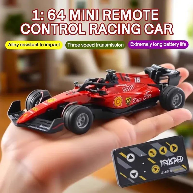 1:64 RC Auto Mini Legierungsauto-Modell Desktop-Fahrzeug Druckguss Formel-Rennwagen Ferngesteuertes Kinderauto Spielzeug Geschenke für Jungen