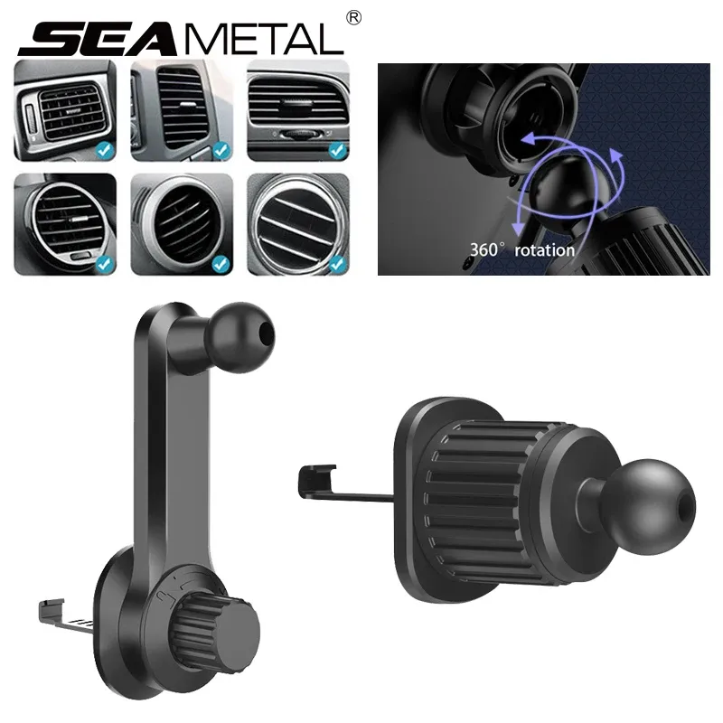 SEAMETAL 17mm Universal-Kugelkopf-Auto-Handyhalterung mit Haken für Lüftungsschlitze – Handyhalterung für Autozubehör