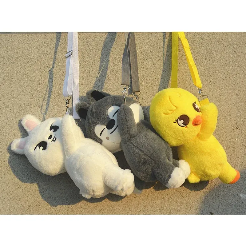 STRAY KIDS Bang Chan Lee Know SKZOO Felix Han Jiniret Puppen-Umhängetasche Niedliche Plüsch-Schultasche Modischer Plüsch-Rucksack
