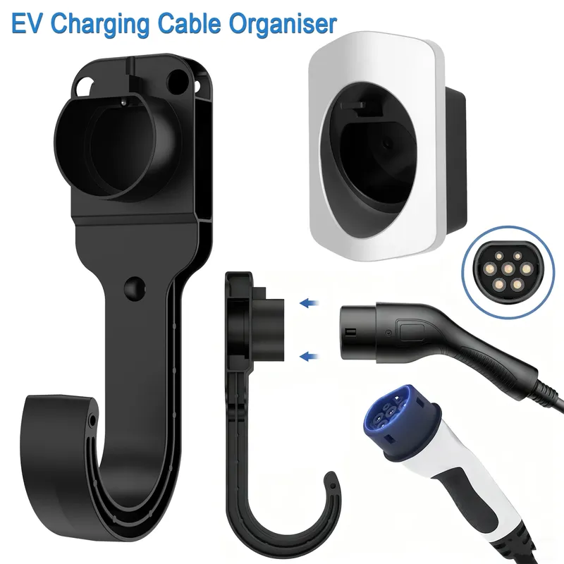 Typ 2-Ladekabelhalter, Wandhalterung für Elektrofahrzeuge, EV-Ladegerät, EV-Ladekabel-Organizer mit Haken, Wandbox, Kabelhalterung