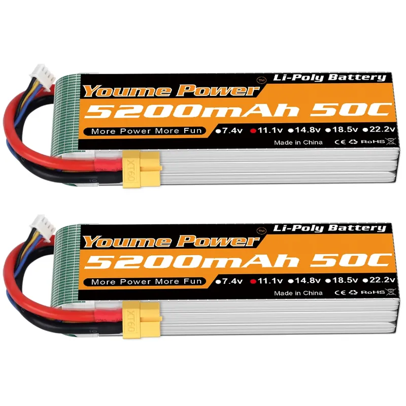 YOUME 5200mah Lipo 2S 3S 4S 6S Batterie 7,4V 11,1V 14,8V 22,2V 50C für RC Flugzeug Hubschrauber Auto Boot Lkw Teile