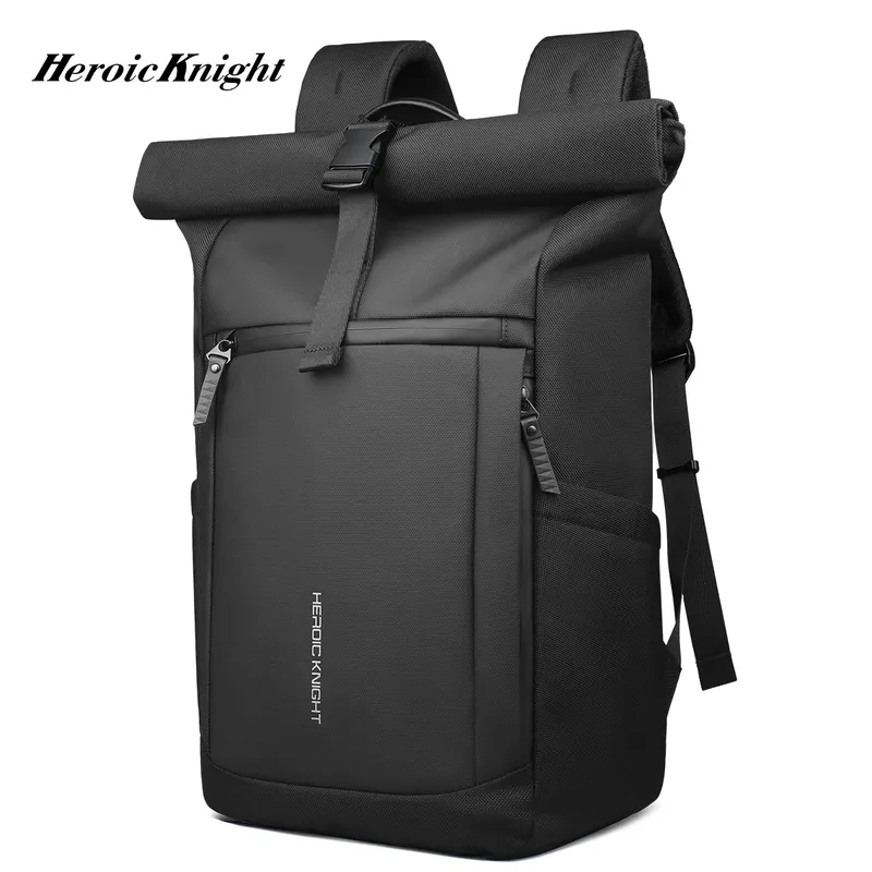 Heroic Knight Herren-Reiserucksack, Roll-Top, lässiger Wanderrucksack, wasserdichter Outdoor-Rucksack, große Kapazität, Wochenend-Schultasche