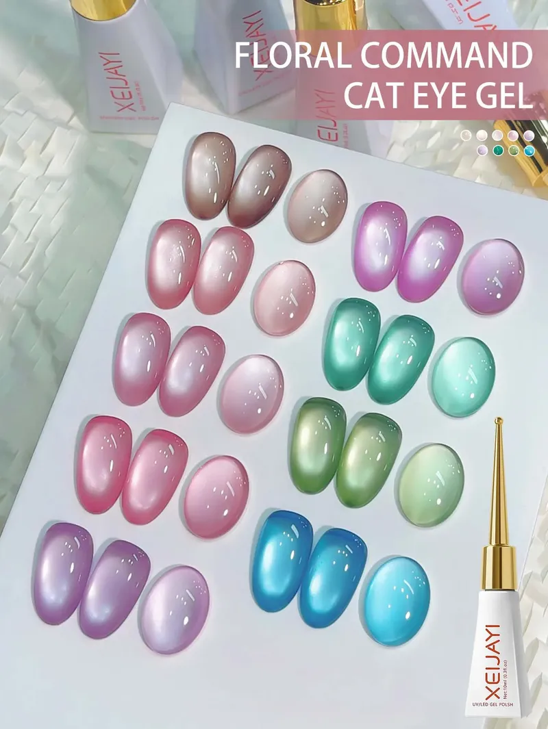9Pcs Cat Eye Gel Nagellack Set Soak Off UV Französisch Cat Eye Gel Nagellack Maniküre Salon