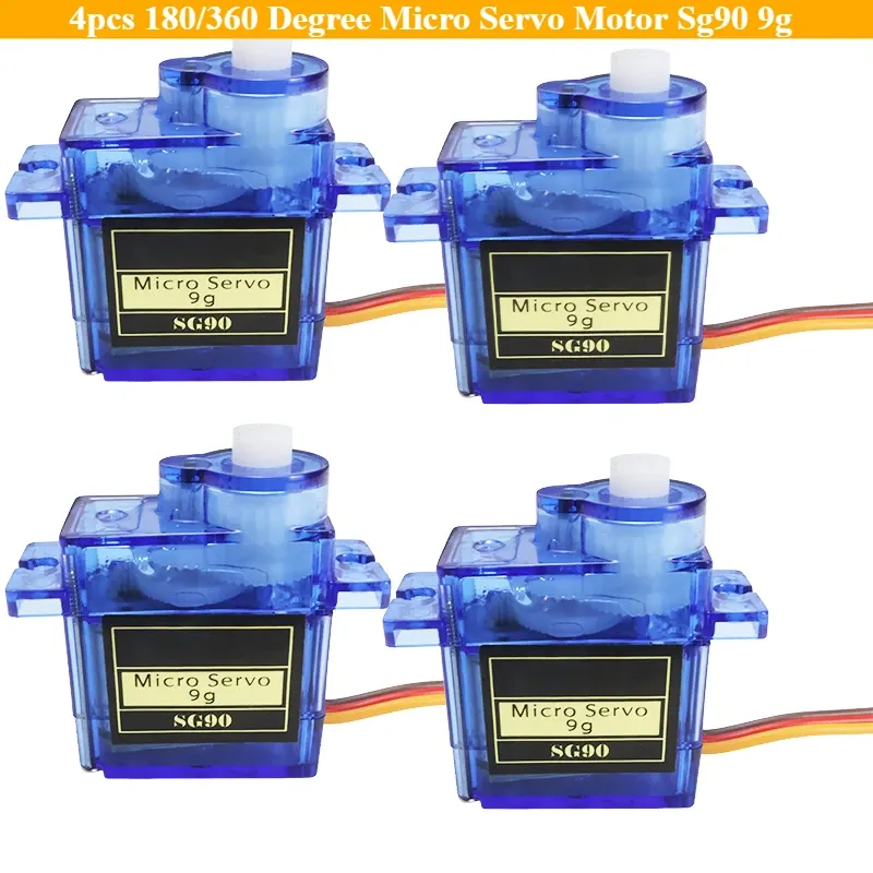 4 Stück 180/360 Grad Micro Servomotor Sg90 9g Mini Servos Motor Kit Kunststoff Getriebe Servo für Rc Auto Flugzeug Flugzeug für Arduino DIY