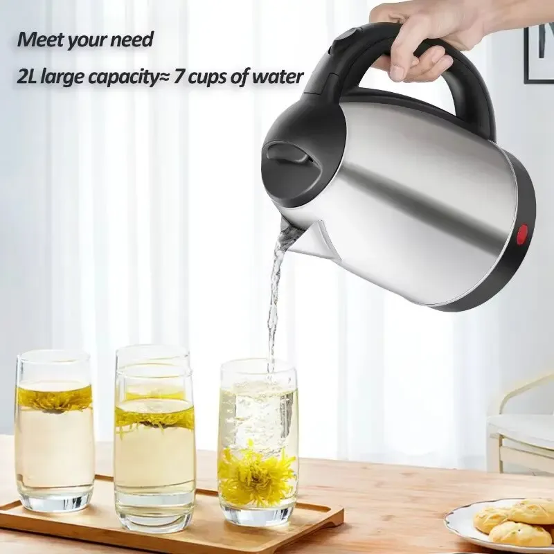 Elektrischer Wasserkocher 2L Edelstahl-Teekessel für Kaffee und Tee Getränkeboiler Elektrischer Wassererhitzer 220V/230V