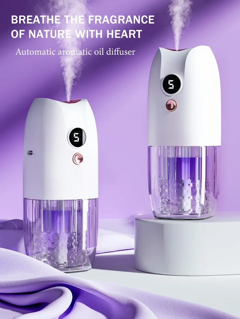 Multifunktionaler wiederaufladbarer tragbarer Aromadiffusor, Diffusor für ätherische Öle, Timer, Lufterfrischer, Auto, Zuhause, Wohnzimmer, Badezimmer