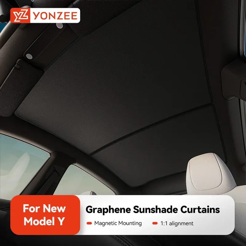 YZ Für Tesla 2025-2026 Model 3 Y Juniper Highland Graphene Black Sky Screen Sonnenschutz Waben-Skylight Magnetisches Sonnenschutzpanel