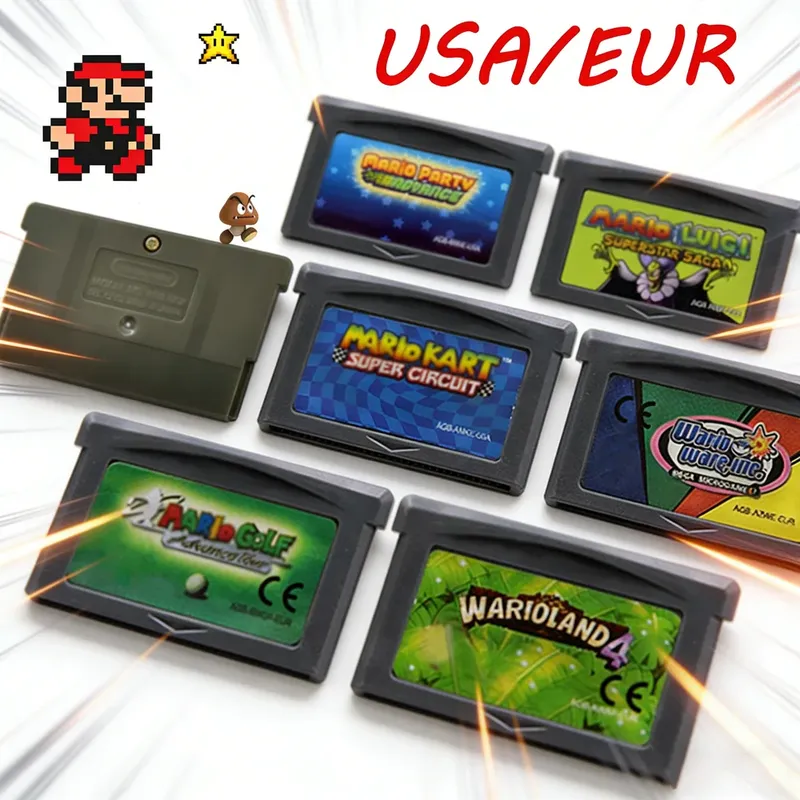 GBA-Spielkassette 32-Bit-Videospielkonsolenkarte Serie Super Advance Super Bros Kart