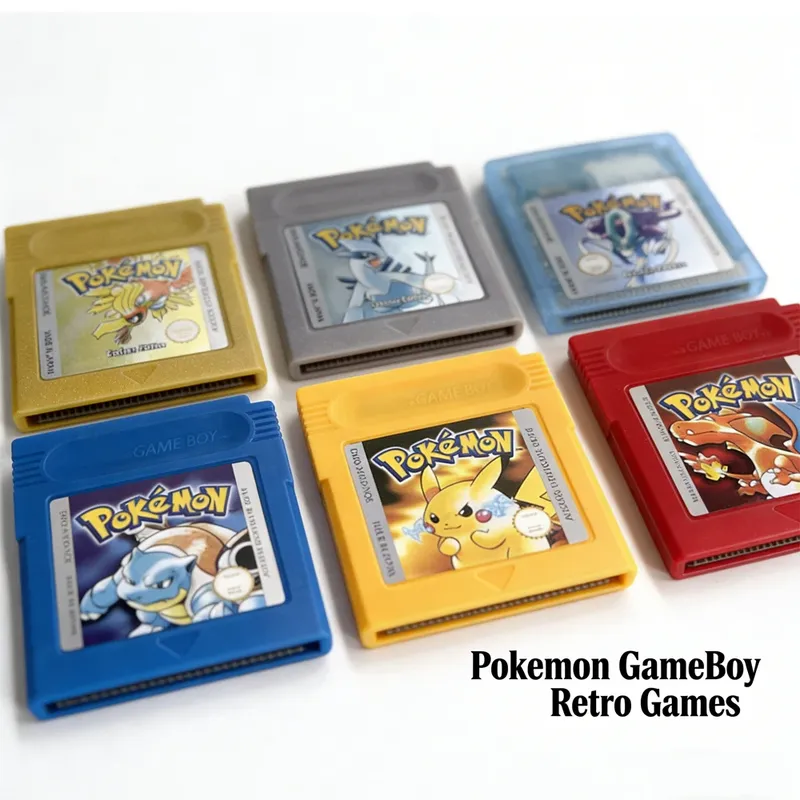 Energiesparende Pokemon Italien-Version GBC Spielkassette Rot/Kristall/Blau/Gelb/Gold/Grün/Silber Videospielmodul