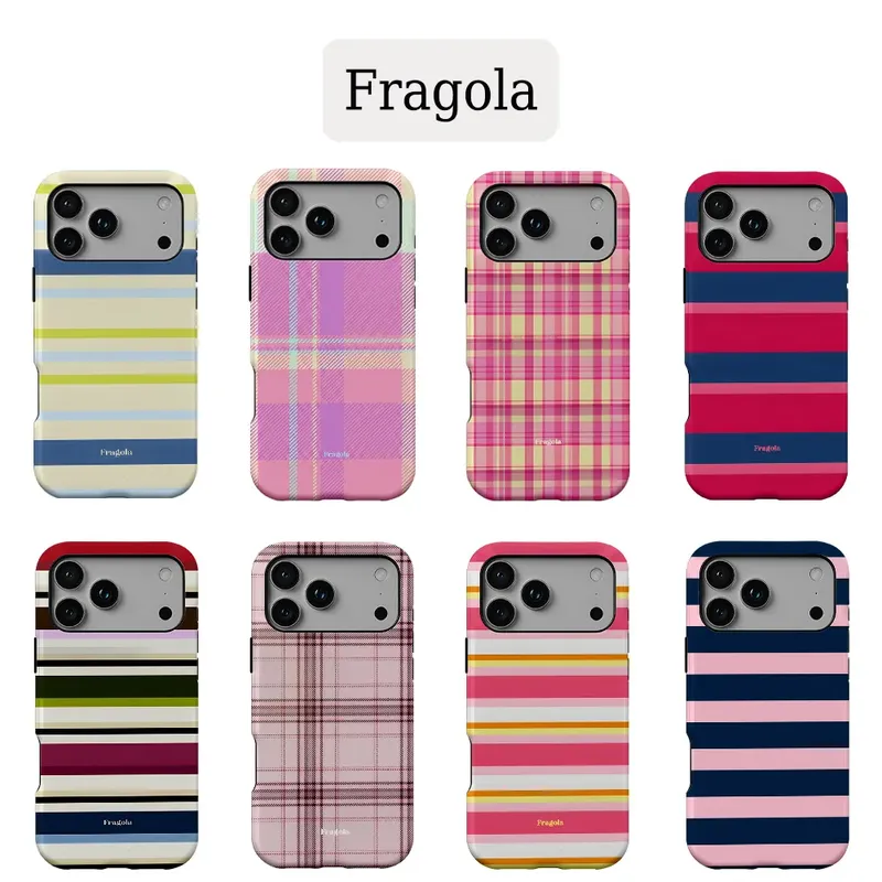 Fragola Bunte Streifen Handyhülle für iPhone 17 16e 16 15 14 13 12 11 X XS XR XSMAX 7 8 Air Pro Max Plus Doppelschichtig