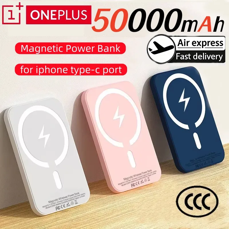 OnePlus Magnetische Powerbank für Magsafes 50000mAh Wireless PD 22,5W Schnellladegerät Powerbank Externer Akku für iPhone Samsung