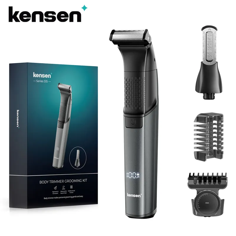 KENSEN S15 Elektrorasierer, doppelseitige Klinge, IPX6, wasserdichter Rasierer, wiederaufladbarer Bartschneider, 2-in-1-Elektrorasierer für Männer
