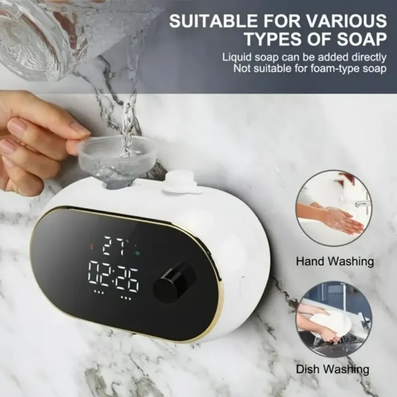 450 ml W2 berührungsloser, an der Wand montierter, wiederaufladbarer Infrarot-Induktions-Schaum-/Flüssigseifenspender mit großer Kapazität und automatischem Smart-Sensor