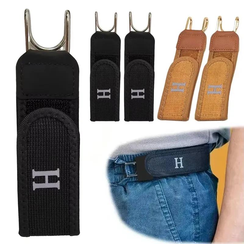 1/2 Stück Metallhaken, dehnbarer Bund, Unisex, funktionell, verstellbar, bequem, elastischer Taillengürtel für den täglichen Gebrauch