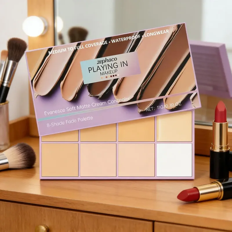 Zephoco Hochdeckende Concealer-Palette - Langanhaltend Wasserfest Mattes Make-up zur Korrektur Dunkler Augenringe und Verbesserung von Hautrötungen