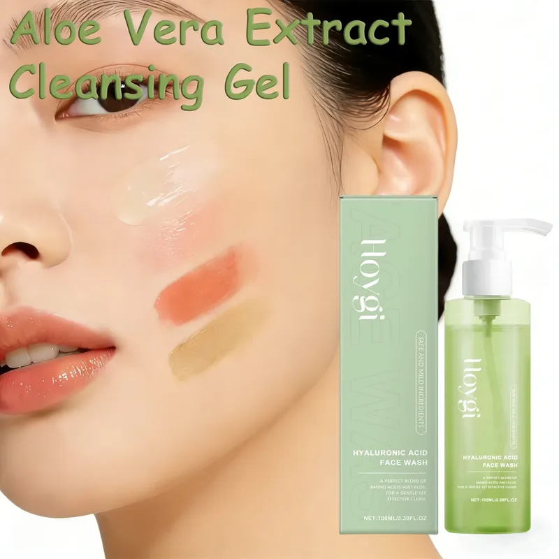 Aloe Vera Reinigungsgel Make-up-Entferner Sanfte Gesichtsreinigung Feuchtigkeitsspendende Hyaluronsäure Ölkontrolle Porenverkleinerung Hautpflege
