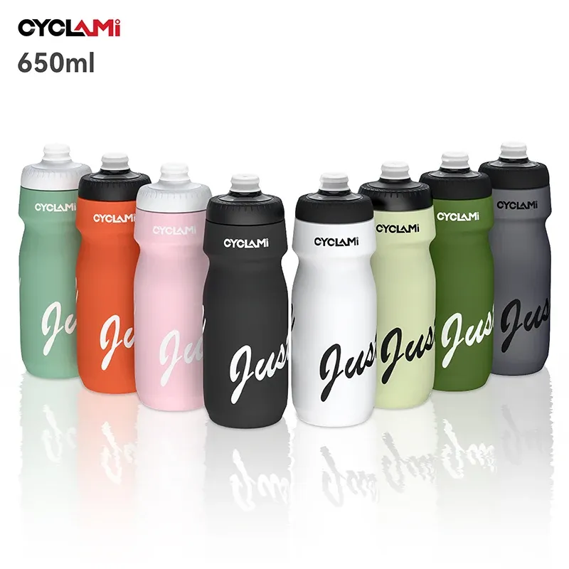 CYCLAMI Fahrrad-Wasserflasche, 650 ml, PP5, Kunststoff, für MTB, Rennrad, Wasserbecher, Outdoor-Sport, tragbar, Squeeze-Getränk, Radfahren, Wasserkocher