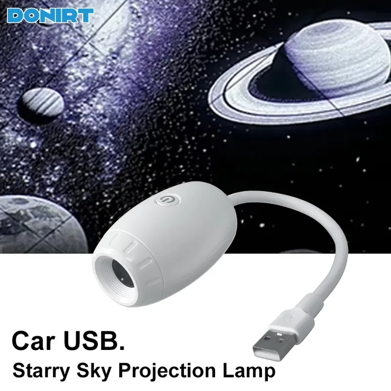 USB Auto-Ambiente-Projektor-Licht Auto-Innenraum-Ambientebeleuchtung LED Sternenhimmel-Licht Party-Deko Romantisches Saturn-Galaxie-Licht